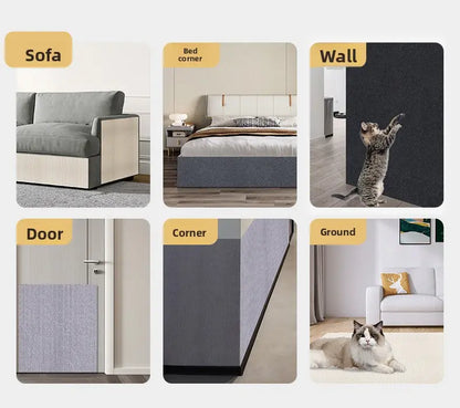 Ultimate Cat Scratch Furniture Protector - Self-Adhesive Anti-Scratch Couch and Wall Shield, Durable Trimmable Scratching Pad to Stop Cat Damage