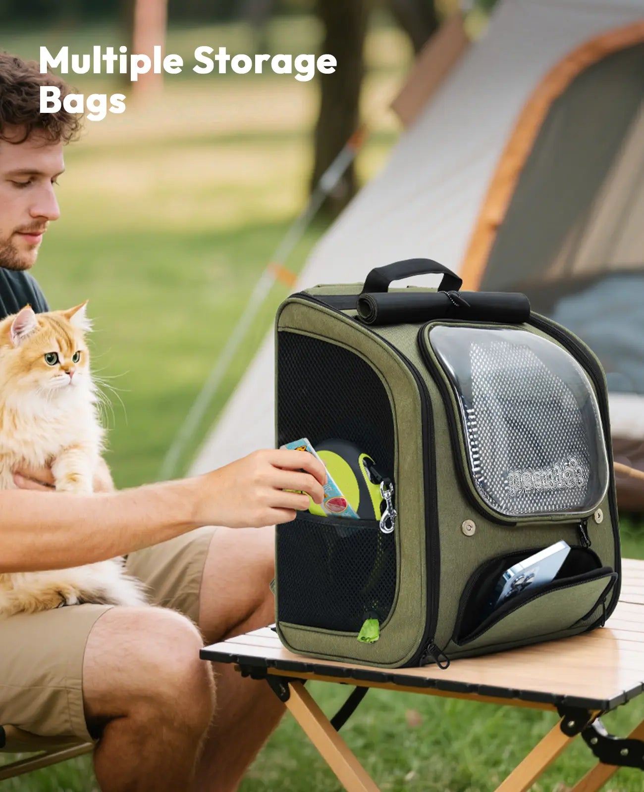 Pecute Expandable Cat Backpack Carrier – Airline Approved Bubble Space Capsule for Small Dogs & Cats, Stylish Pink Design with Locking Zippers and Ventilated Mesh