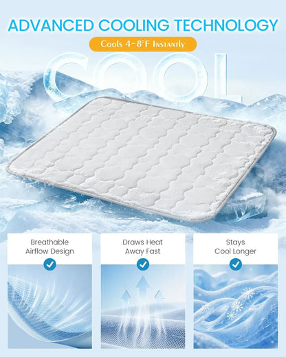 Ultimate Extra Large Self-Cooling Dog Mat – 47"X32" Breathable & Washable Summer Pad for Large Dogs & Cats