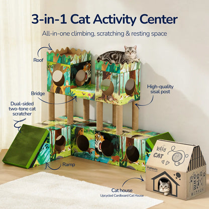 Transform Your Home with the Palnests 3-In-1 Multi-Level Cat Tree Tower - Perfect for Kittens & Medium Cats!