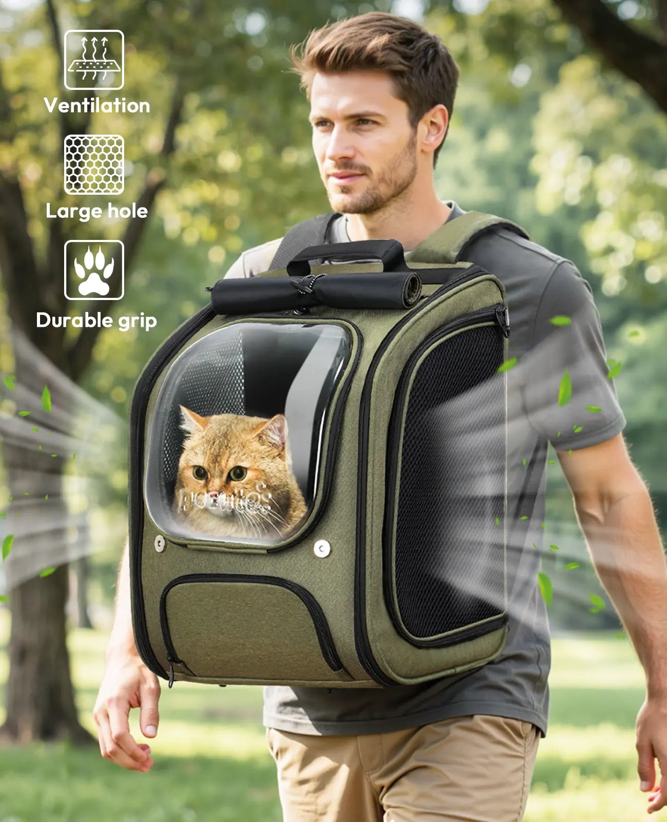 Pecute Expandable Cat Backpack Carrier – Airline Approved Bubble Space Capsule for Small Dogs & Cats, Stylish Pink Design with Locking Zippers and Ventilated Mesh