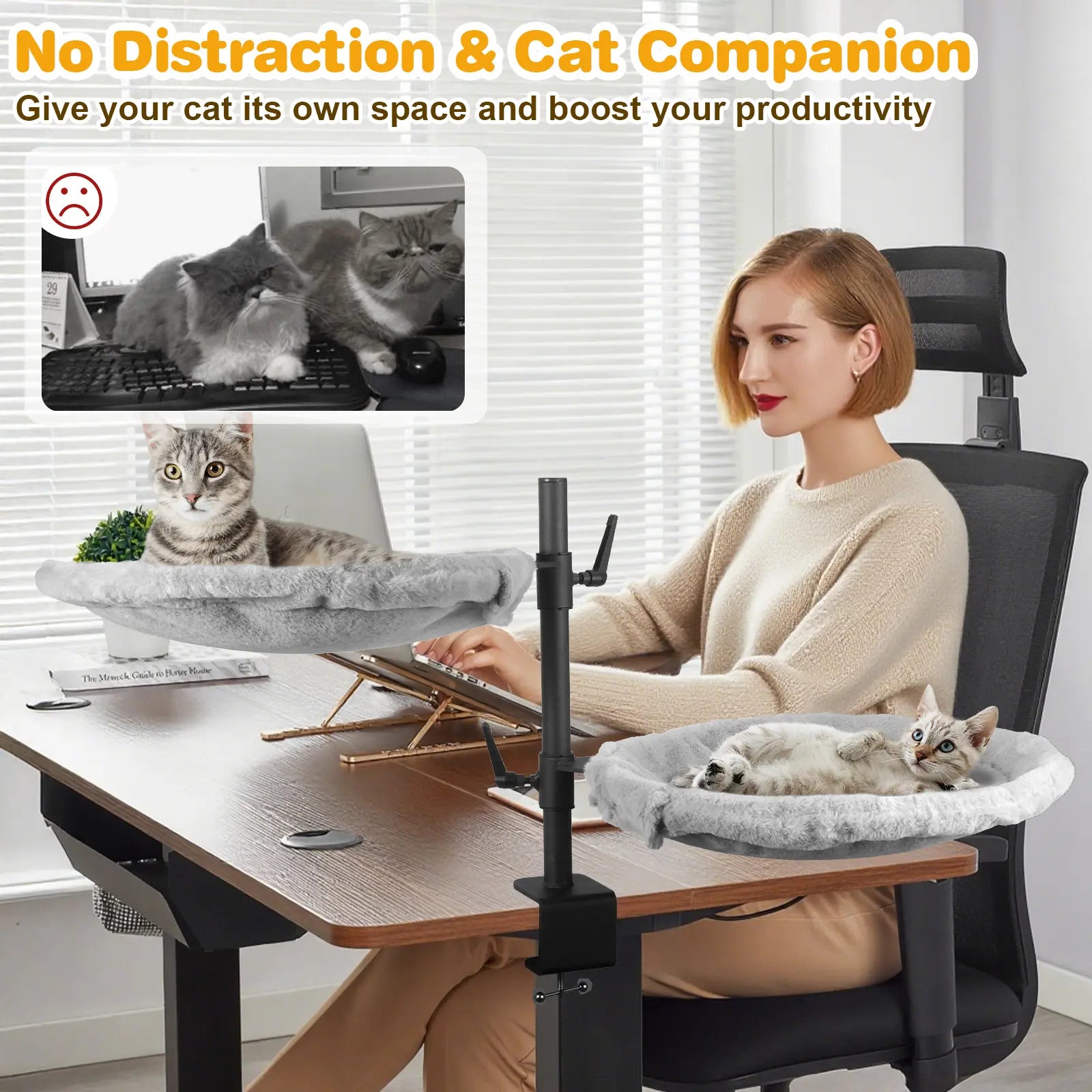 Elevate Your Workspace with the Unidevice Cat Desk Bed - The Perfect Cozy Retreat for Your Feline Friend!