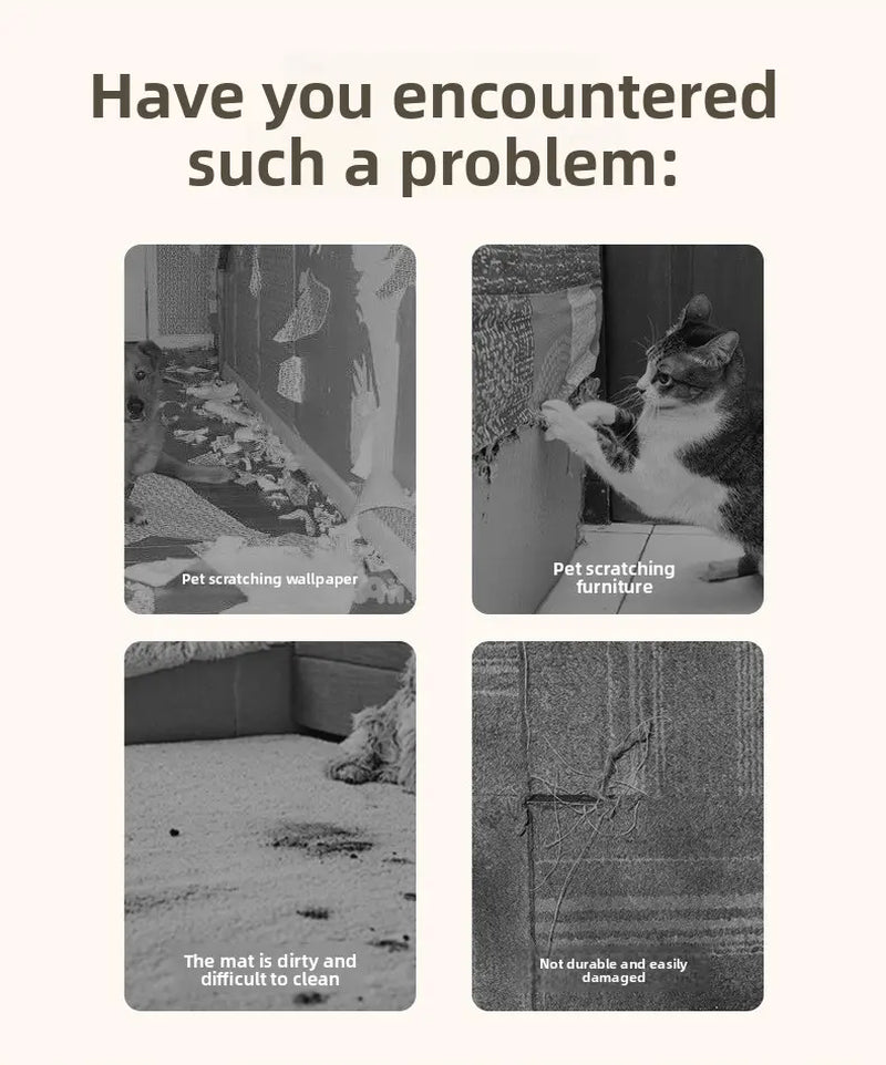 Ultimate Cat Scratch Furniture Protector - Self-Adhesive Anti-Scratch Couch and Wall Shield, Durable Trimmable Scratching Pad to Stop Cat Damage