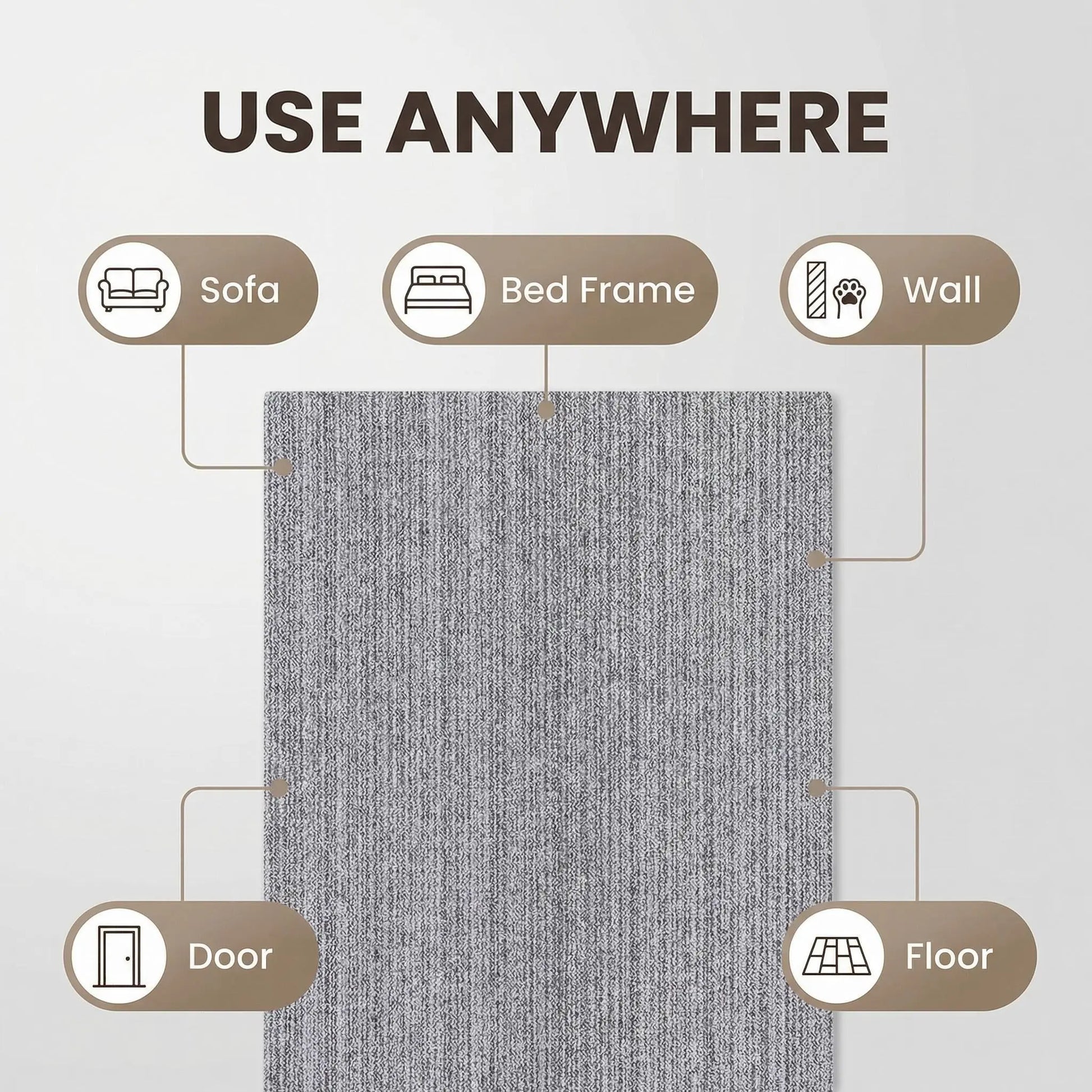 Ultimate Cat Scratch Furniture Protector - Self-Adhesive Anti-Scratch Couch and Wall Shield, Durable Trimmable Scratching Pad to Stop Cat Damage