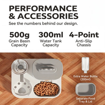 Revolutionary 2-in-1 Gravity Pet Feeder & Water Dispenser - Hassle-Free and Plug-Free!