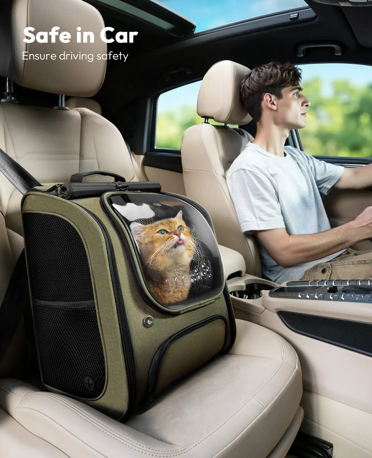 Pecute Expandable Cat Backpack Carrier – Airline Approved Bubble Space Capsule for Small Dogs & Cats, Stylish Pink Design with Locking Zippers and Ventilated Mesh