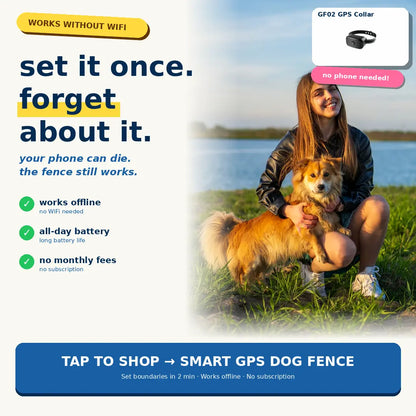 Ultimate Wireless Dog Fence & Training Collar - No Subscription, Customizable Boundaries, Waterproof & Rechargeable for Medium to Large Dogs