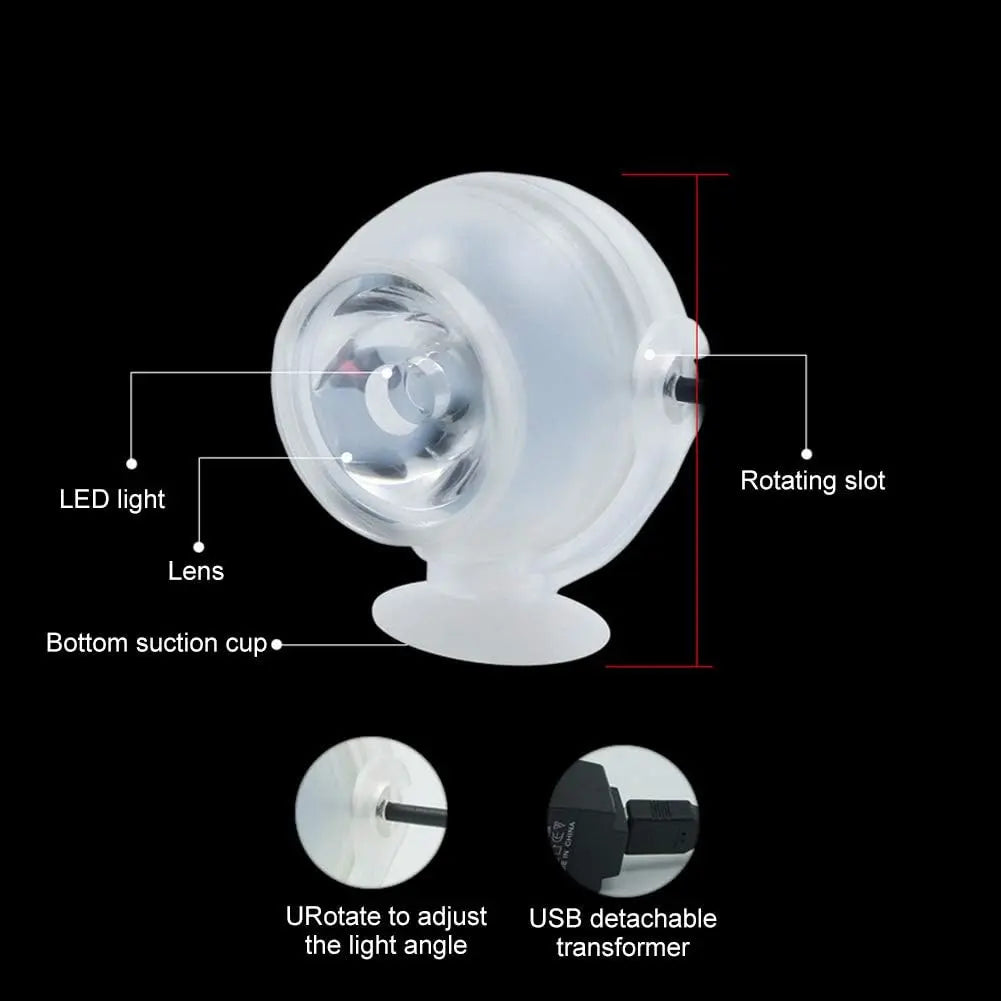 Vibrant Submersible LED Mood Light for Aquariums - USB Color-Changing Underwater Lamp, Waterproof Night Light for Freshwater & Saltwater Tanks