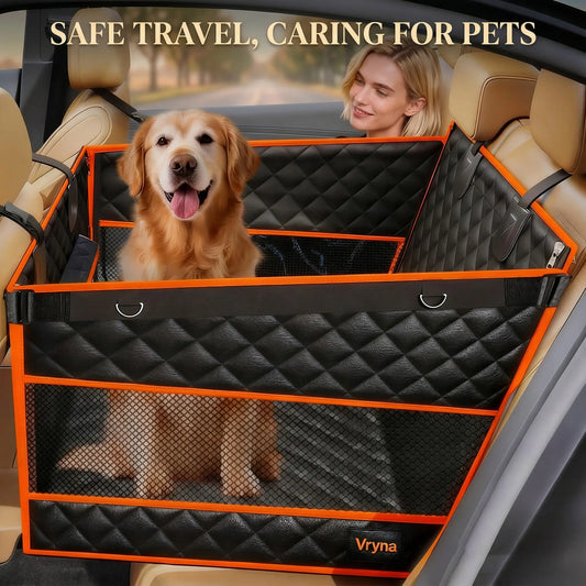 Ultimate Dog Car Basket - Waterproof Hammock Style for Large & Medium Dogs, Compatible with Cars, Trucks & SUVs, Features 2 Mesh Windows & Storage Bag