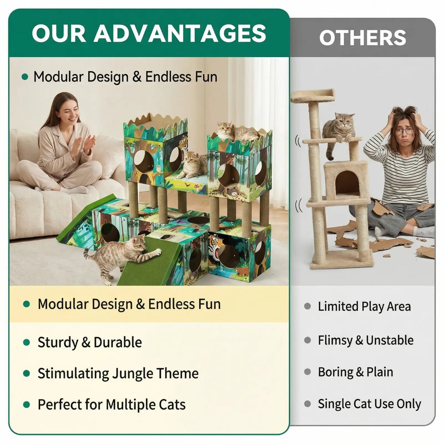Transform Your Home with the Palnests 3-In-1 Multi-Level Cat Tree Tower - Perfect for Kittens & Medium Cats!