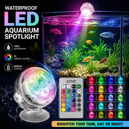 Vibrant Submersible LED Mood Light for Aquariums - USB Color-Changing Underwater Lamp, Waterproof Night Light for Freshwater & Saltwater Tanks