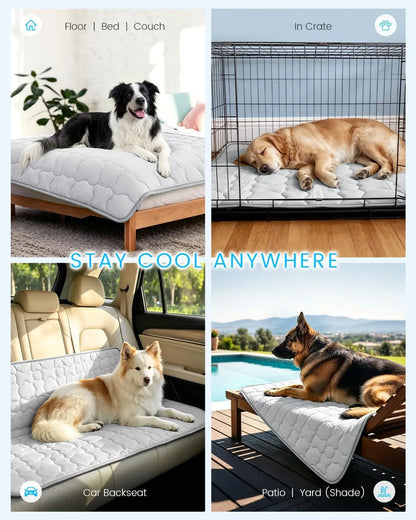 Ultimate Extra Large Self-Cooling Dog Mat – 47"X32" Breathable & Washable Summer Pad for Large Dogs & Cats
