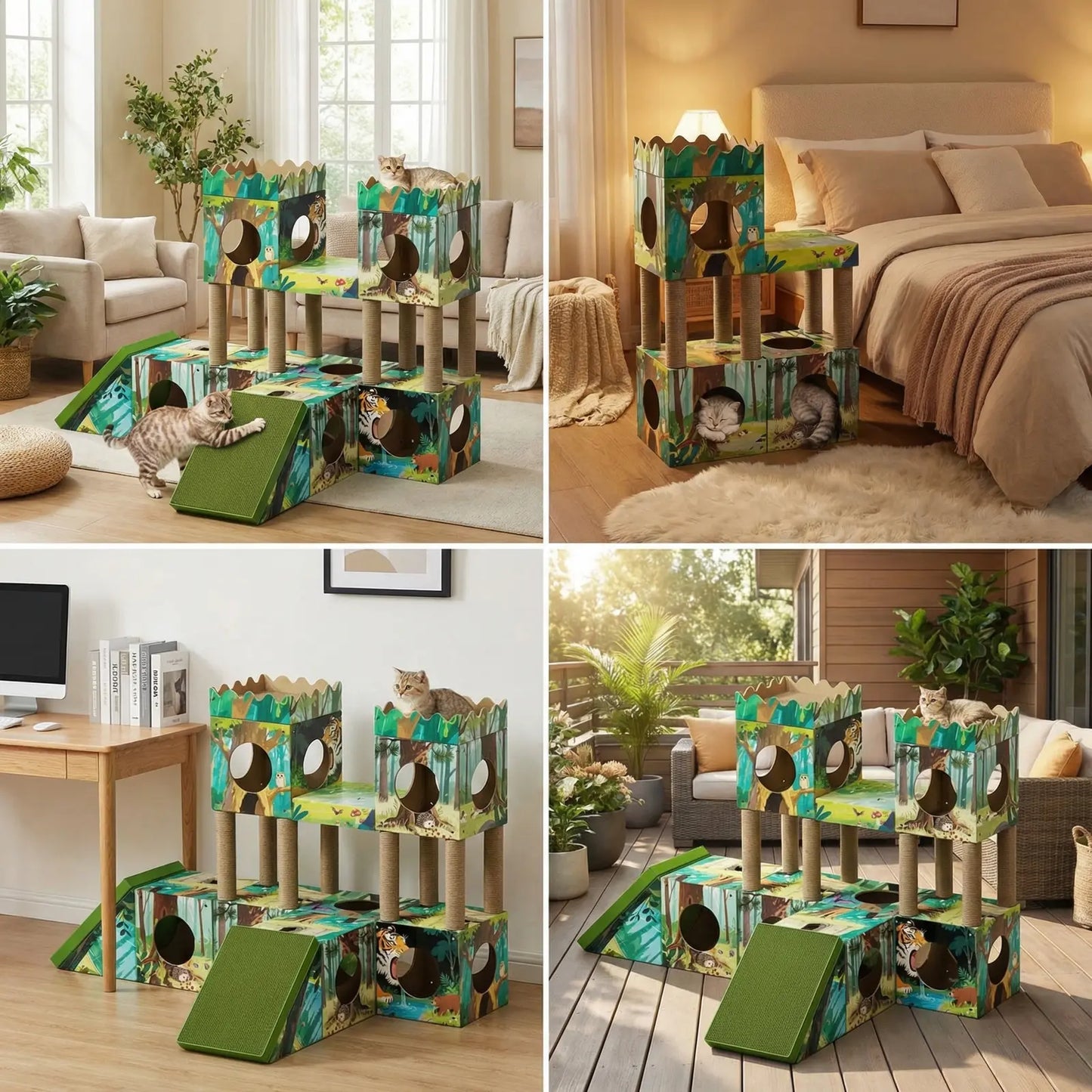 Transform Your Home with the Palnests 3-In-1 Multi-Level Cat Tree Tower - Perfect for Kittens & Medium Cats!