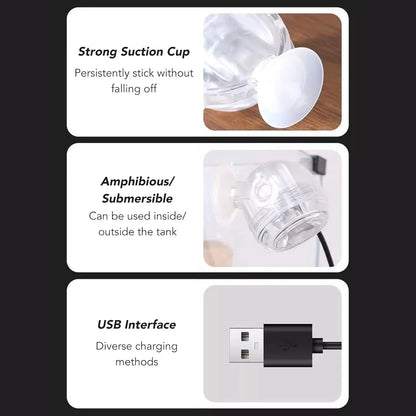 Vibrant Submersible LED Mood Light for Aquariums - USB Color-Changing Underwater Lamp, Waterproof Night Light for Freshwater & Saltwater Tanks
